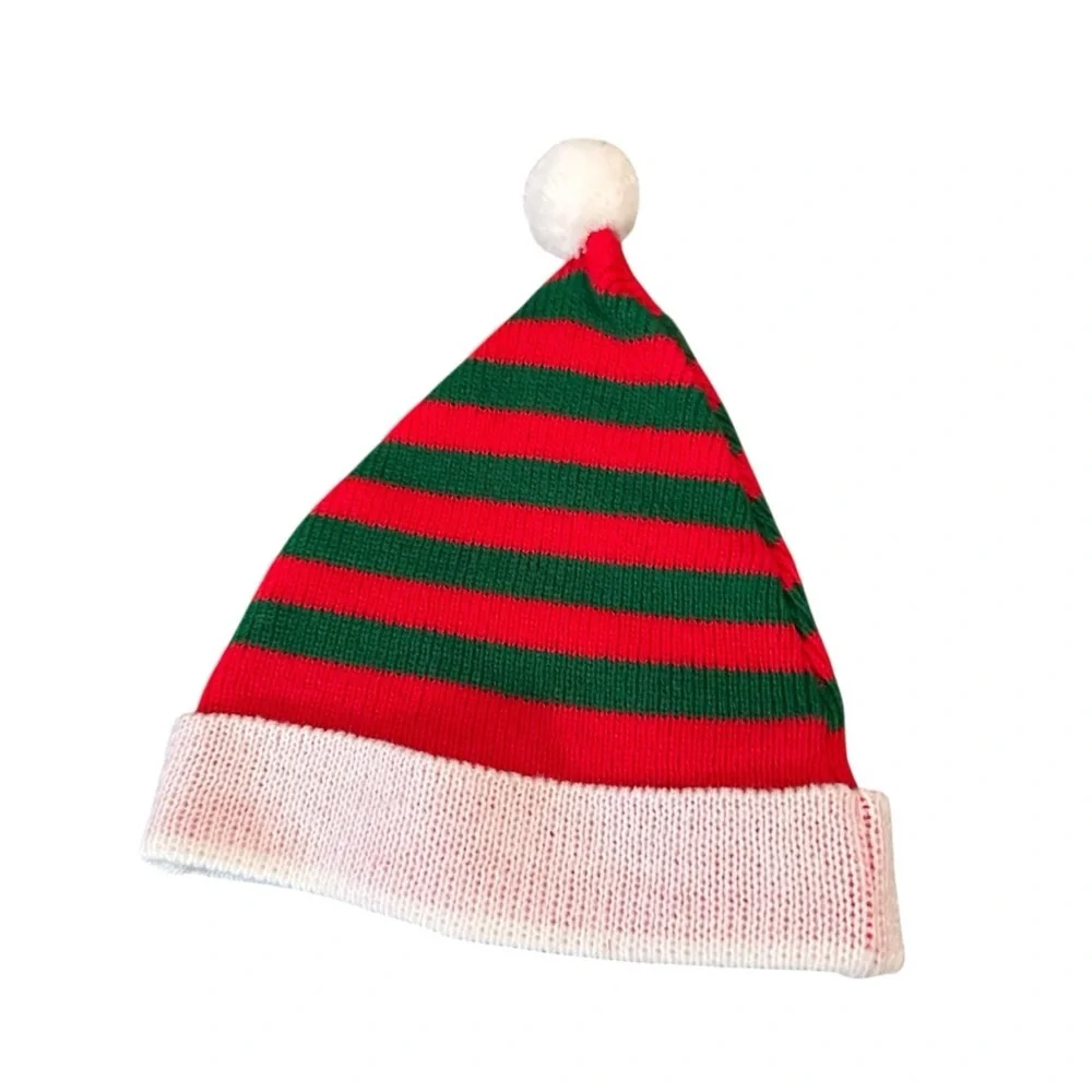 Macy's Festive Striped Beanie with Pom-Pom
